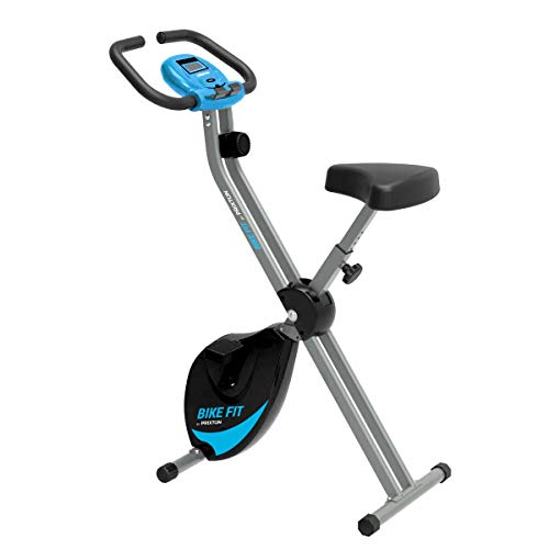 PRIXTON Bike Fit – Klappbares Indoor Heimtrainer mit 8 Widerstandsstufen, Sitzverstellung, integrierter Tablet-/Mobilhalterung, LED-Anzeige und Integrierte Räder (Rad 1,5Kg) von PRIXTON