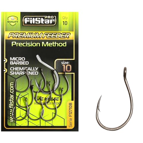 PRO FILSTAR 10 Stück Angelhaken Set N10 - Premium Method Feeder - Karpfenangeln Haken - Karpfen Angeln Zubehör - Pop Up Boilies Karpfenhaken - Carp Fishing Hooks - Angelzubehör Karpfen - Karpfen Rigs von PRO Filstar