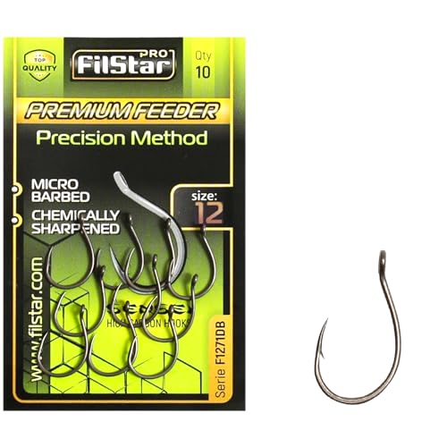 PRO FILSTAR 10 Stück Angelhaken Set N12 - Premium Method Feeder - Karpfenangeln Haken - Karpfen Angeln Zubehör - Pop Up Boilies Karpfenhaken - Carp Fishing Hooks - Angelzubehör Karpfen - Karpfen Rigs von PRO Filstar