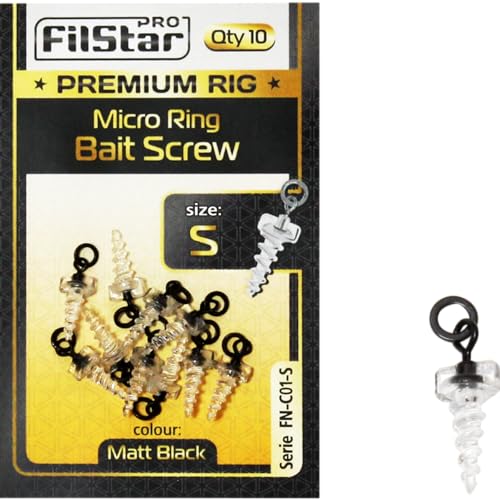 PRO FILSTAR Bait Screw mit Ring 10x16mm - Boilies & Pellets Köderschrauben - Pop Up Boilie - Angelköderschrauben - Pop Ups Rig für Angelhaken - Karpfenangeln - Angeln Karpfen Zubehör - Swivel Montage von PRO Filstar