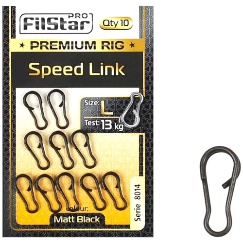 PRO Filstar 10 Stück Speed Link Größe L Ausdauer 13kg - Angeln Ring für Angelblei & Futterkorb - Angel Karpfen Zubehör - Angelset - Carp Fishing - Method Feeder Rig – Karpfenangeln Schnellverbindung von PRO Filstar