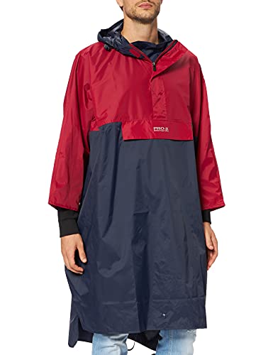 PRO-X elements Regenponcho DAVOS I Regencape mit verschweißten Nähten, Kapuze & Brusttasche I Wasserdichter Regenmantel mit hochknöpfbarem Vorderteil von PRO-X elements