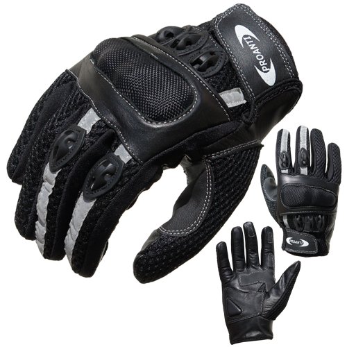 PROANTI Motorradhandschuhe Motorrad Handschuhe Sommer (Gr. XS - XXL, schwarz, kurz) - XXL von PROANTI