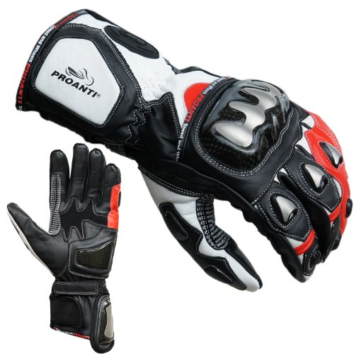 PROANTI Motorradhandschuhe Racing Pro Motorrad Handschuhe - Rot Größe L von PROANTI