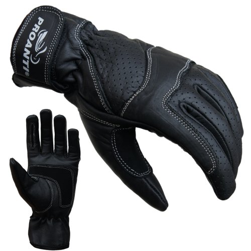 PROANTI Damen Motorradhandschuhe Damen Leder Motorrad Handschuhe - Größe M von PROANTI