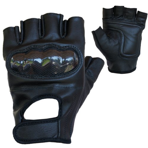 PROANTI Motorradhandschuhe Leder Chopper Handschuhe mit Protektor (Gr. S-XXL, schwarz) (L) von PROANTI