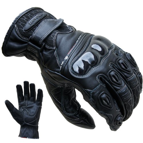 PROANTI Motorradhandschuhe Leder kurz Motorrad Handschuhe - Größe L von PROANTI