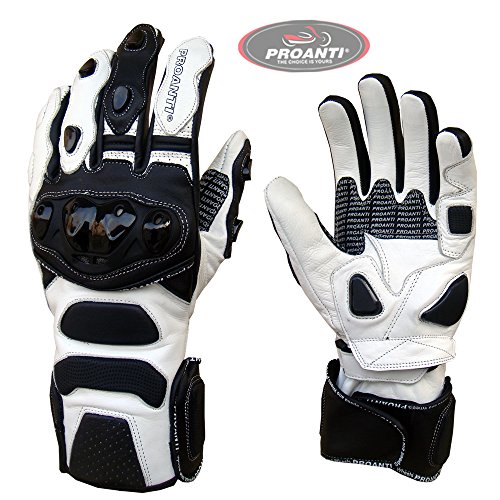 PROANTI Motorradhandschuhe Profi Racing Motorrad Leder Handschuhe - Größe L von PROANTI