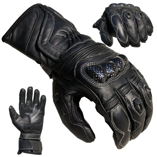 PROANTI Motorradhandschuhe Racing Leder Motorrad Handschuhe - Größe L von PROANTI