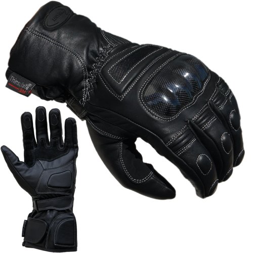 PROANTI Motorradhandschuhe Leder Regen Winter Motorrad Handschuhe - L von PROANTI