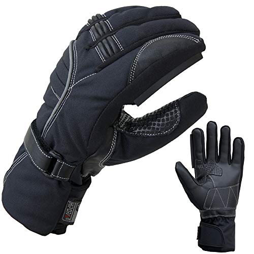 PROANTI Winter Regen Motorradhandschuhe Motorrad Handschuhe mit Visierwischer (XXL) von PROANTI