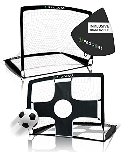PROGOAL® - [2er Set] Pop up Fußballtor faltbar - Fussballtore für Kinder & Erwachsene - inkl. Tragetasche - Tore für Garten, Park, In- & Outdoor - Torwand mit Reflektoren - IFV zertfiziert von PROGOAL