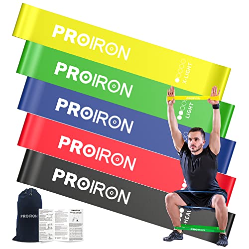 PROIRON Fitnessbänder Set mit 5 stärken Widerstandsbänder Loop Bänder Ideal für Muskelaufbau Physiotherapie Pilates Yoga Gymnastik und Crossfit von PROIRON