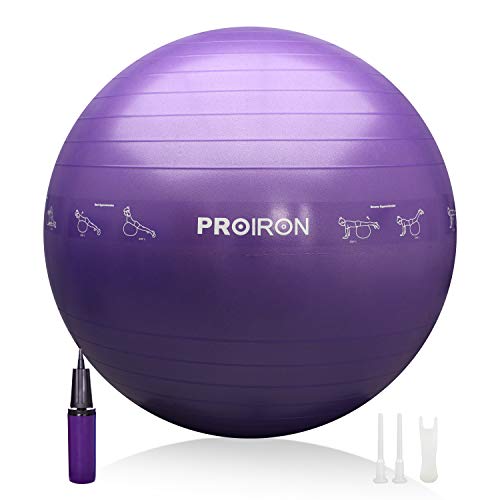 PROIRON Gymnastikball Pezziball Sitzball Büro mit Lehrposen, Anti-Burst Stabilitätsball Yoga Ball Stuhl 55/65/75 cm mit Pumpe und Stecker von PROIRON