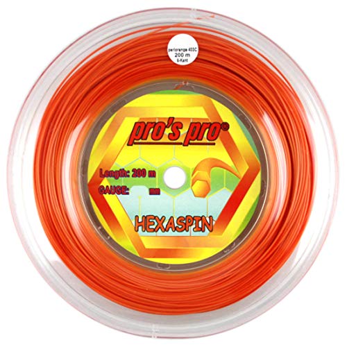 PROS PRO Hexaspin Tennissaite - 200m Rolle - 1.25mm - Orange von PROS PRO