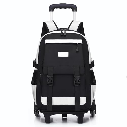 PROTAURI Rollender Rucksack für Jungen Abnehmbare Trolley-Schultasche Hohe Kapazität für Grundschüler mit 6 Rädern von PROTAURI