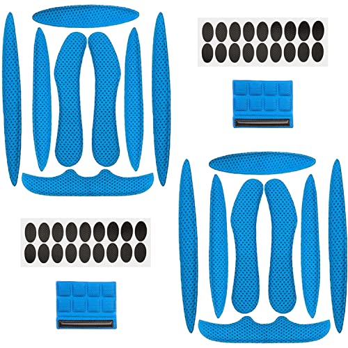 PSIMET Klettverschlüssen Helm Polster-Schaumstoff-Kit,2 Sätze Helm Bewegung Mit, Schwamm Helmpolster für Fahrrad-Motorrad Fahrradhelm von PSIMET