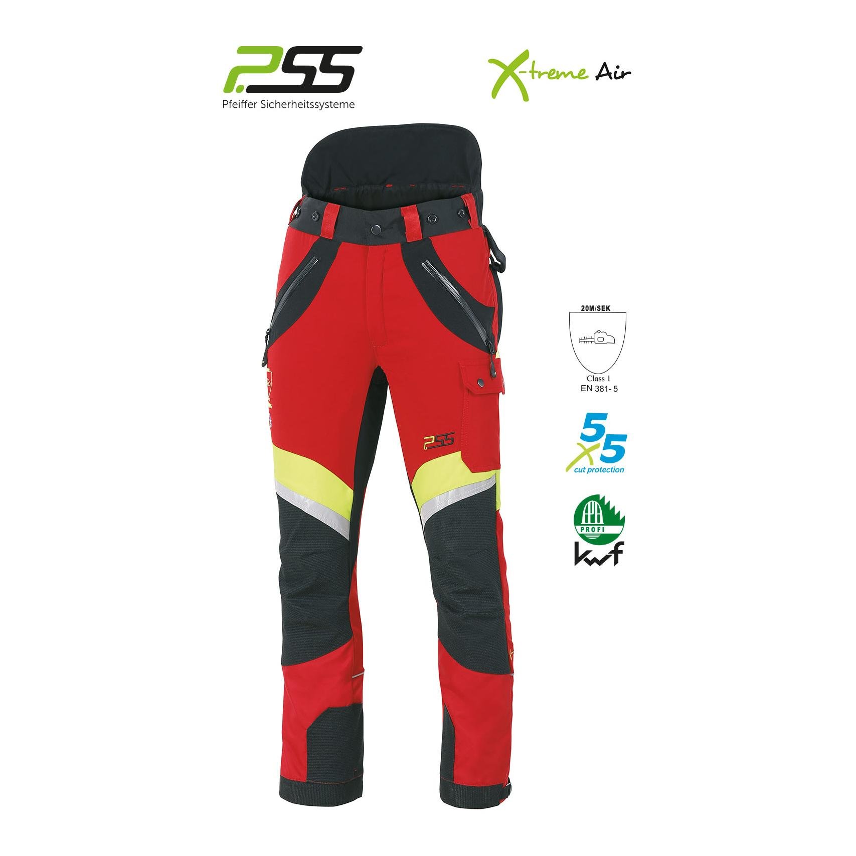 PSS X-treme Air Schnittschutzhose Gelb/Rot    50 von PSS