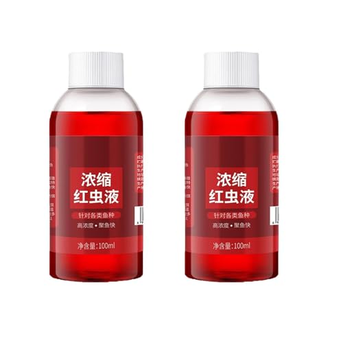 Red Ink Fishing, Red 40 Fishing Liquid, Red Ink Fishing Liquid, Strong Fish Attractant High Concentrated Red Worm Liquid Bait Fish Additive (2Pcs) von PUCHEN