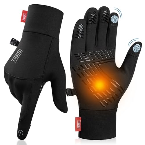 PULIOU Handschuhe Herren Damen Winter Warme Fahrradhandschuhe Winterhandschuhe Fahrrad Handschuhe Sporthandschuhe Laufhandschuhe Touchscreen Winddichte rutschfest Elastisch von PULIOU