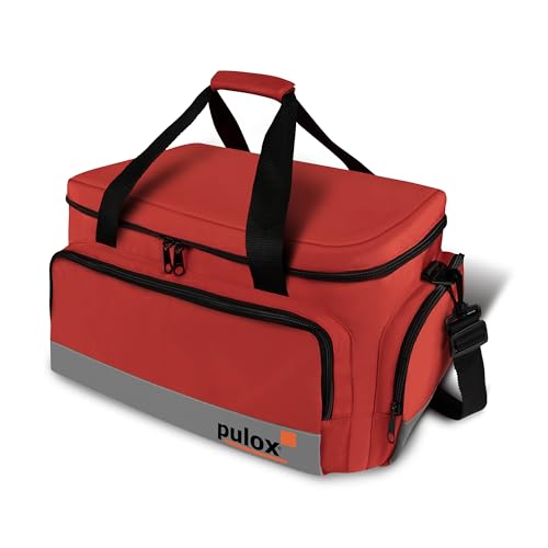 PULOX Erste-Hilfe Notfalltasche inkl. Füllung, 44 x 27 x 25 cm, aus Nylon in Rot von PULOX