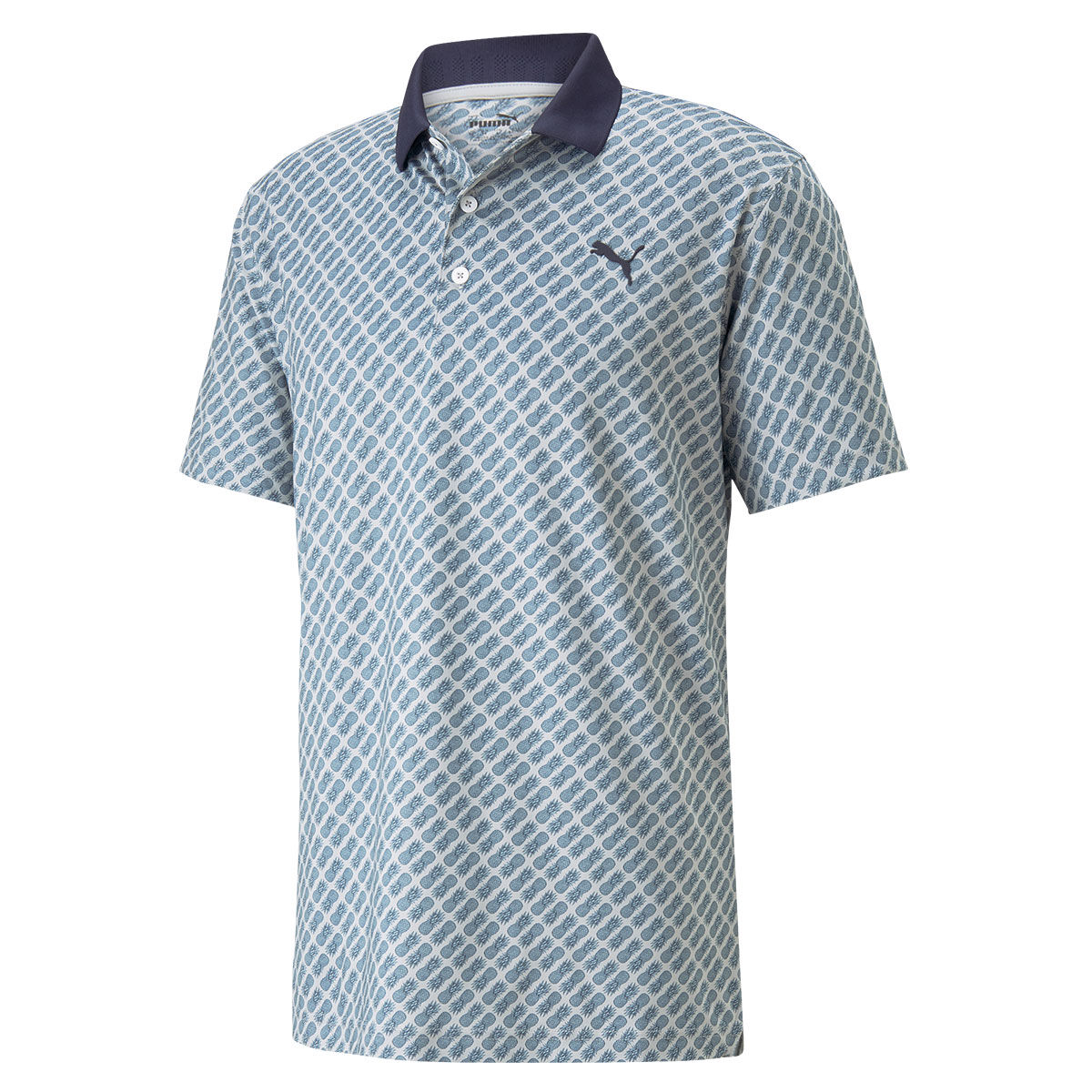 PUMA Golf Men's Navy Blue Comfortable MATTR Pineapples Golf Polo Shirt, Size: S | American Golf von PUMA Golf