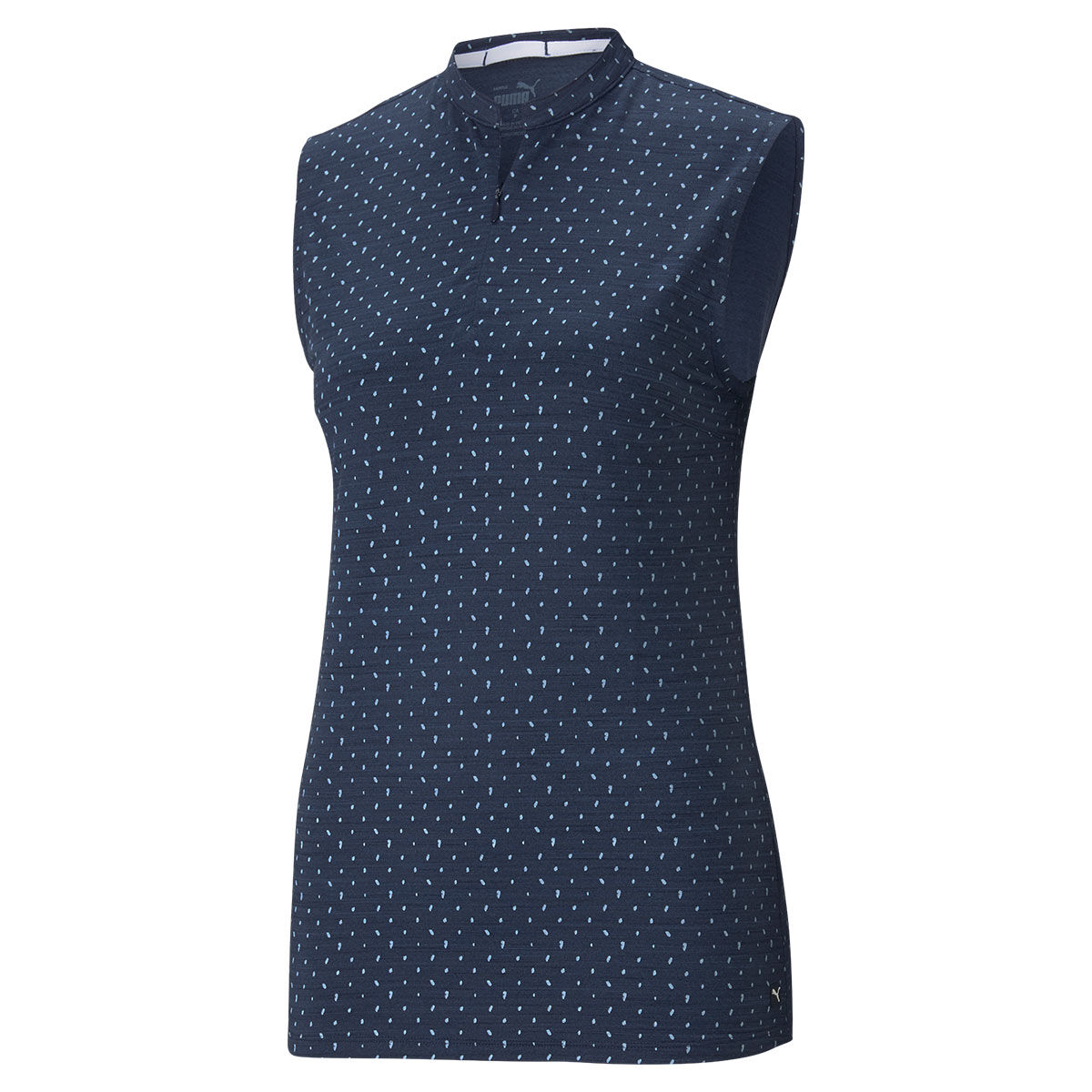 PUMA Golf Womens Navy Blue Polka Dot CLOUDSPUN Sleeveless Golf Polo Shirt, Size: Xl | American Golf von PUMA Golf