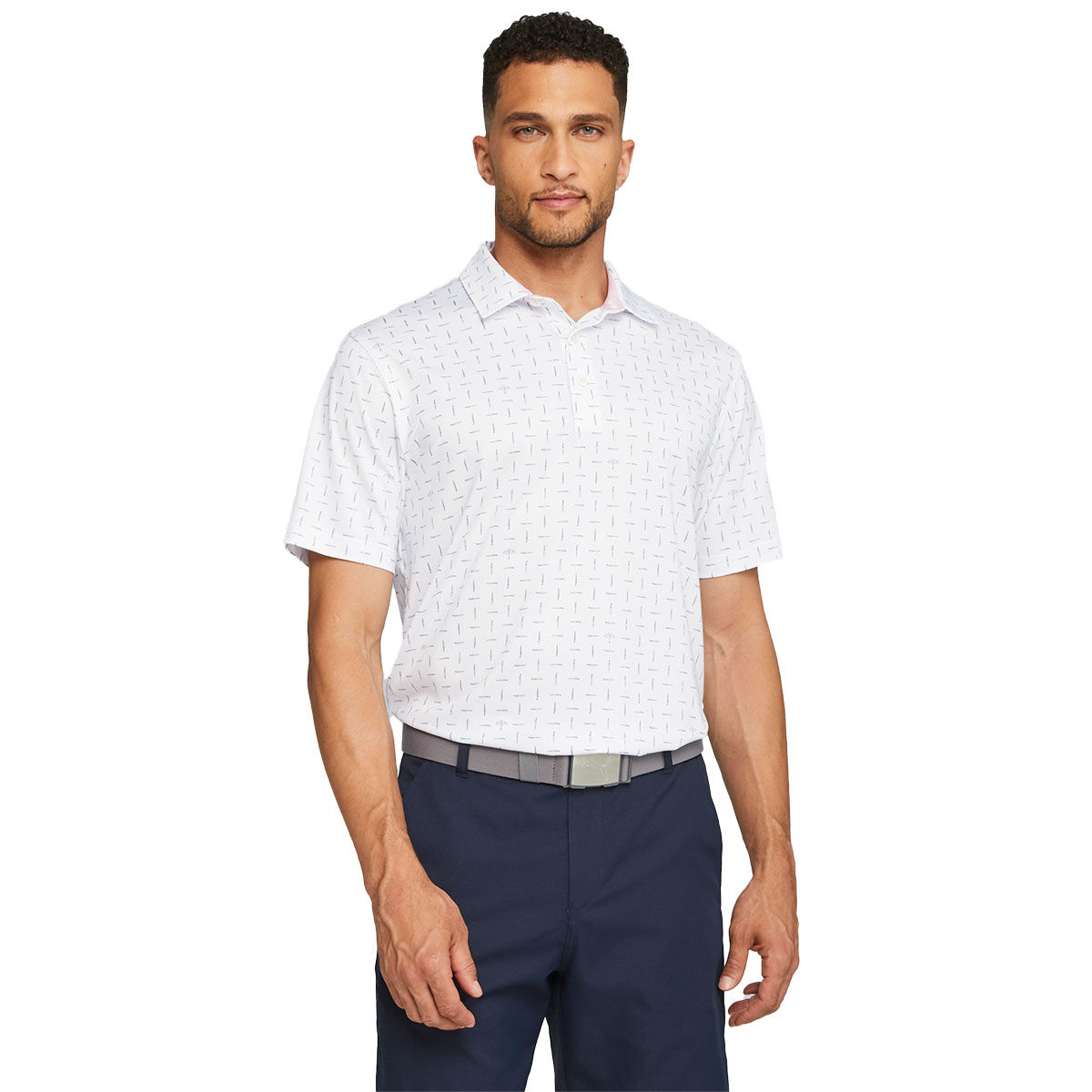 PUMA Men's Arnold Palmer Dash Golf Polo Shirt, Mens, White glow/navy blazer, Small | American Golf von PUMA Golf