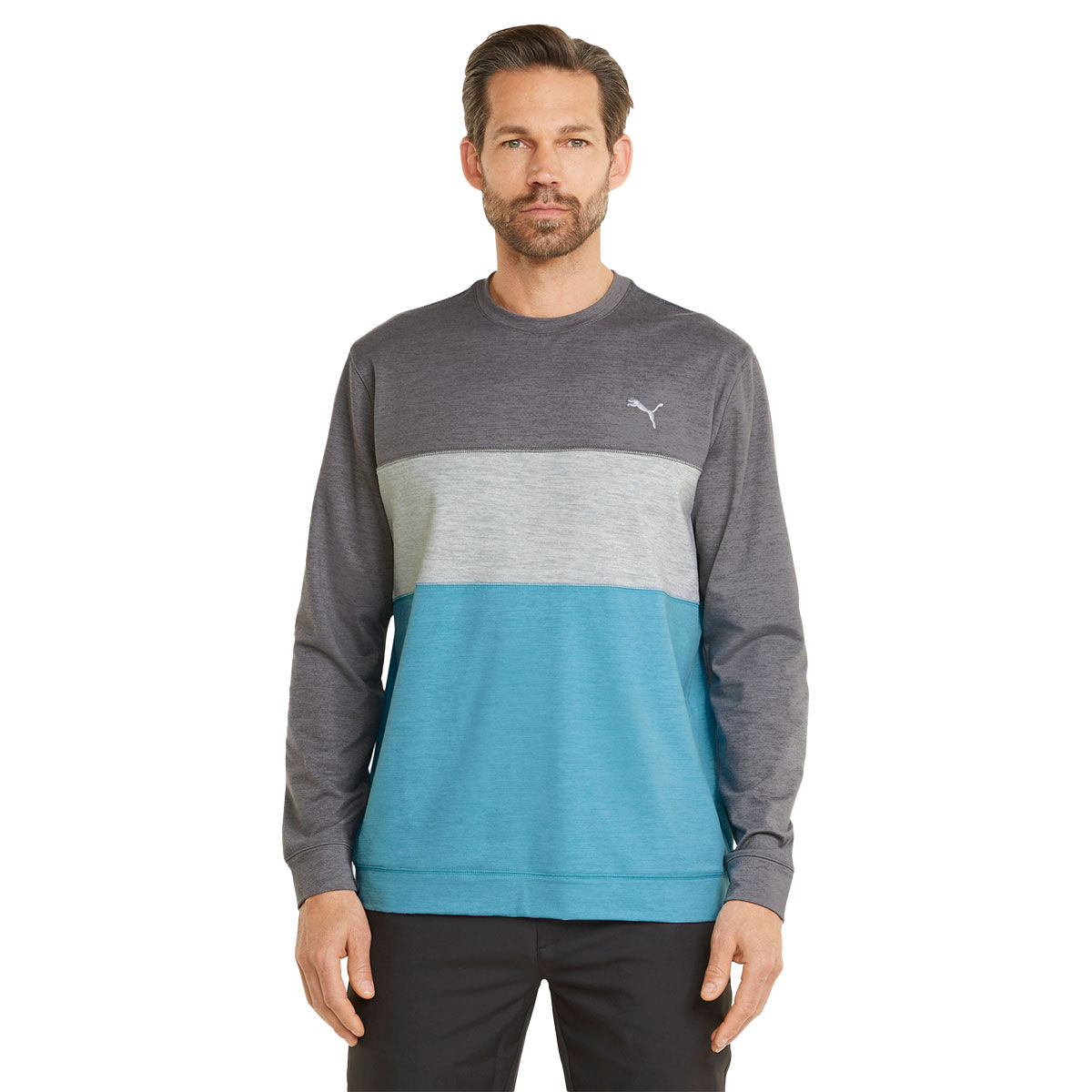 PUMA Men's CLOUDSPUN ColourCrewneck Golf Midlayer, Mens, Quiet shade/dusty aqua, Small | American Golf von PUMA Golf