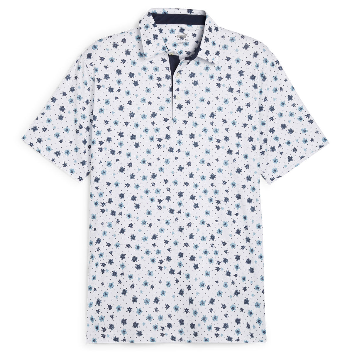 PUMA Men's CLOUDSPUN Floral Golf Polo Shirt, Mens, White glow/zen blue, Xl | American Golf von PUMA Golf