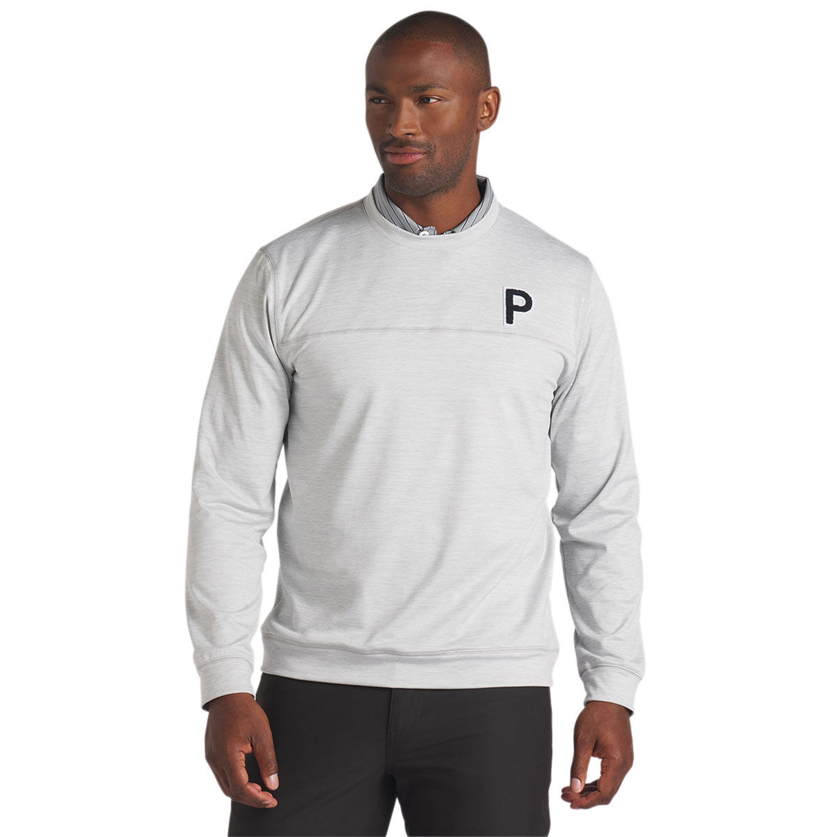 PUMA Men's CLOUDSPUN Patch Crewneck Golf Sweater, Mens, Ash grey, Large | American Golf von PUMA Golf