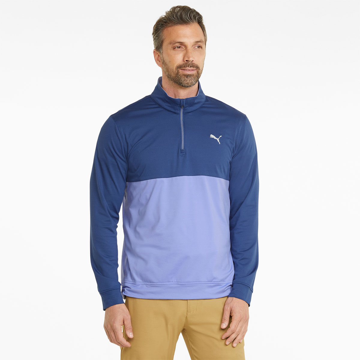 PUMA Men's Gamer Color Half Zip Golf Midlayer, Mens, Blazing blue/lavendar pop, Small | American Golf von PUMA Golf