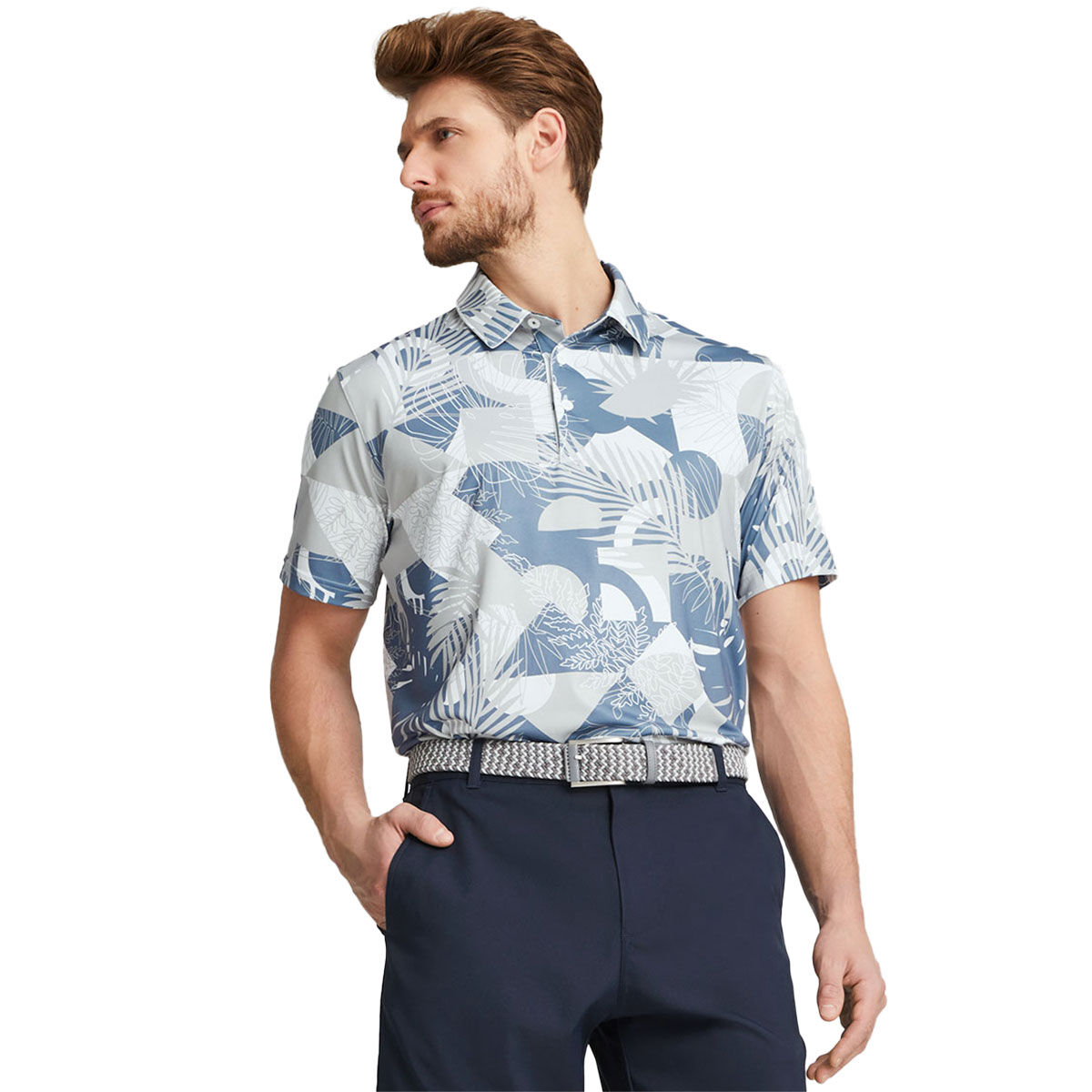 PUMA Men's MATTR Geo Golf Polo Shirt, Mens, Evening sky/navy blazer, Small | American Golf von PUMA Golf