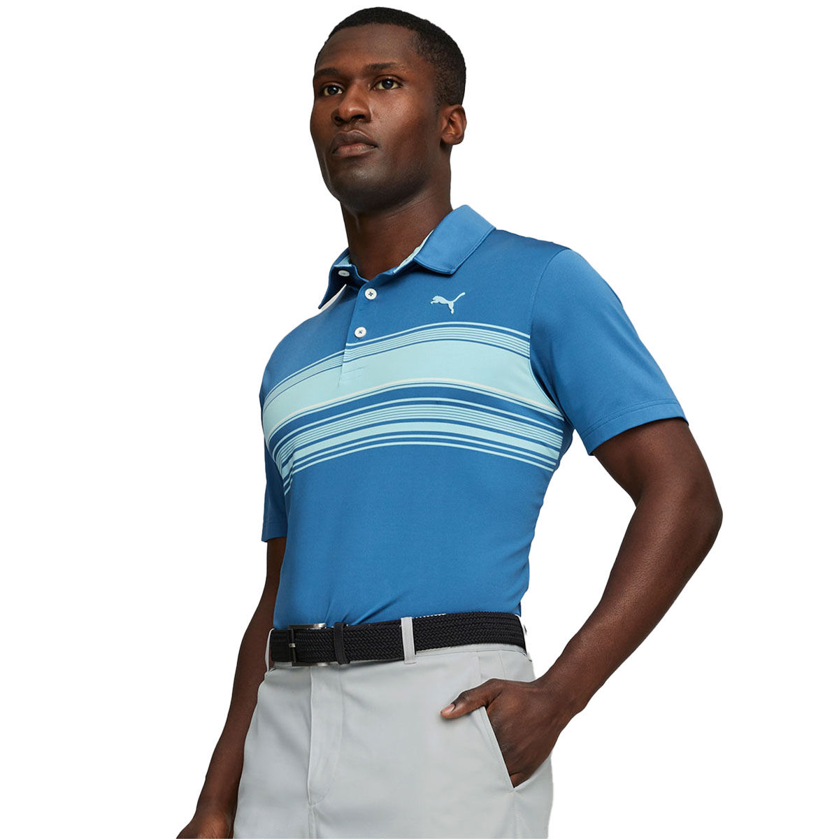 PUMA Men's MATTR Grind Golf Polo Shirt, Mens, Lake blue/tropical aqua, Small | American Golf von PUMA Golf