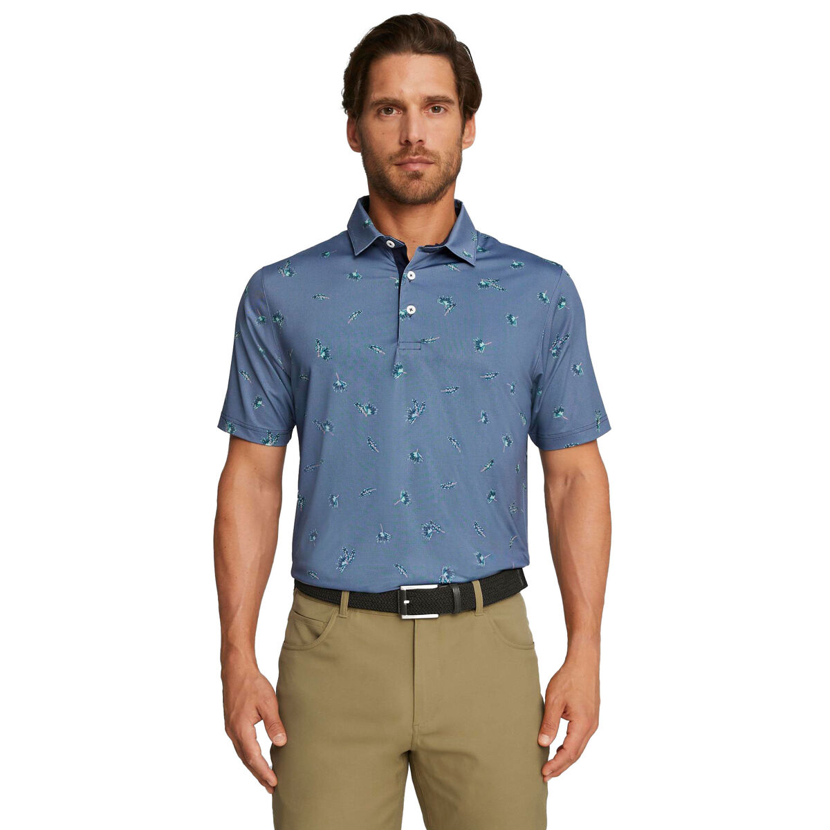 PUMA Men's MATTR Micro Golf Polo Shirt, Mens, White glow/navy blazer, Medium | American Golf von PUMA Golf