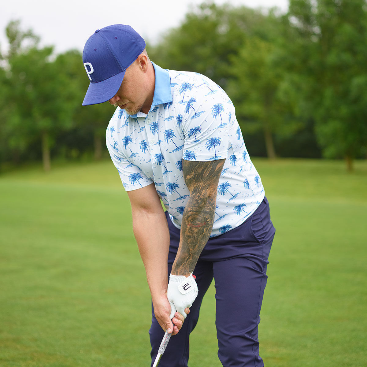 PUMA Men's MATTR Mirage Golf Polo Shirt, Mens, White/blue, Small | American Golf von PUMA Golf