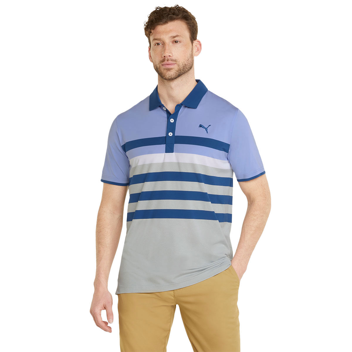 PUMA Men's MATTR One Way Stretch Golf Polo Shirt, Mens, Lavendar pop/blazing blue, Small | American Golf von PUMA Golf