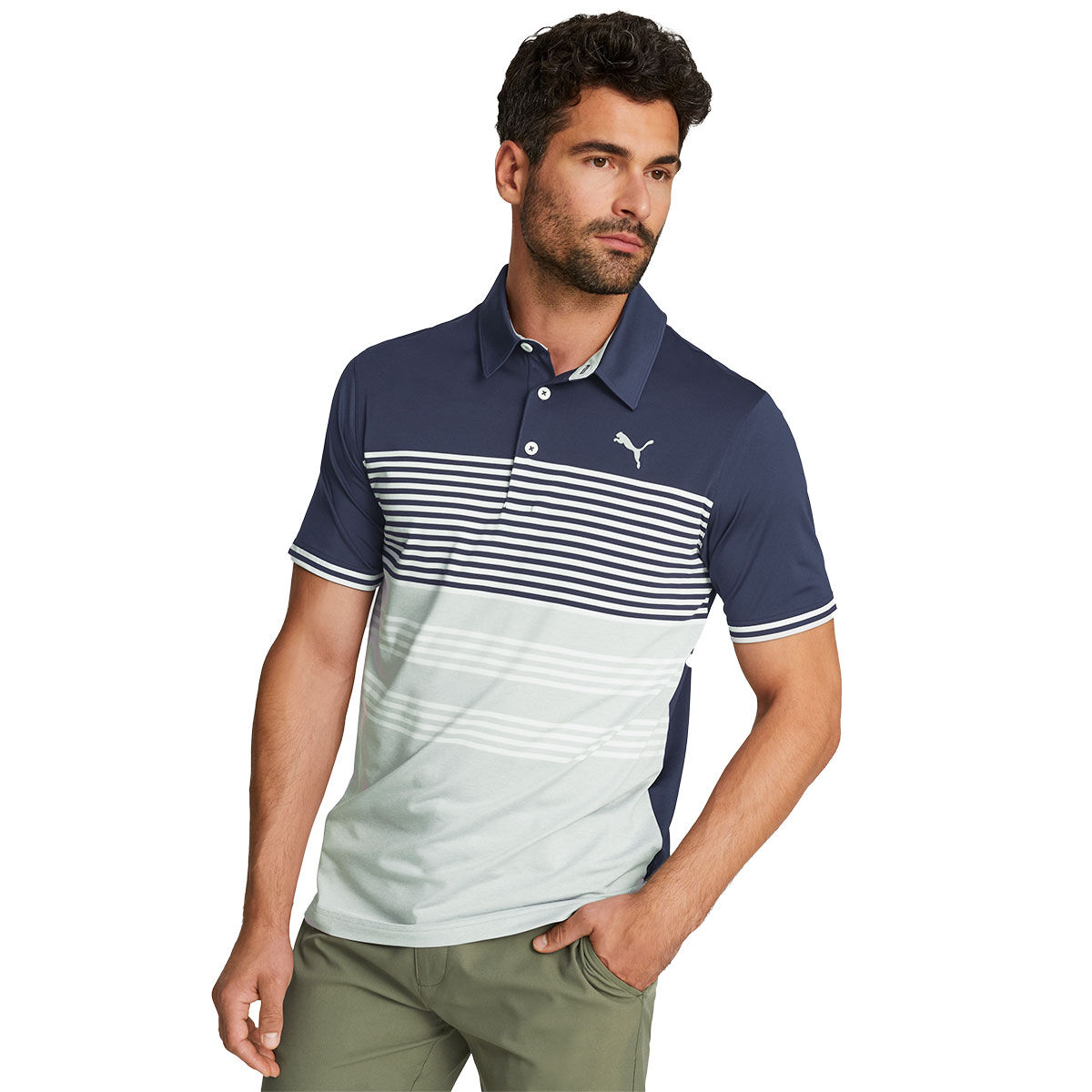 PUMA Men's MATTR Track Golf Polo Shirt, Mens, Navy blazer/high rise, Small | American Golf von PUMA Golf