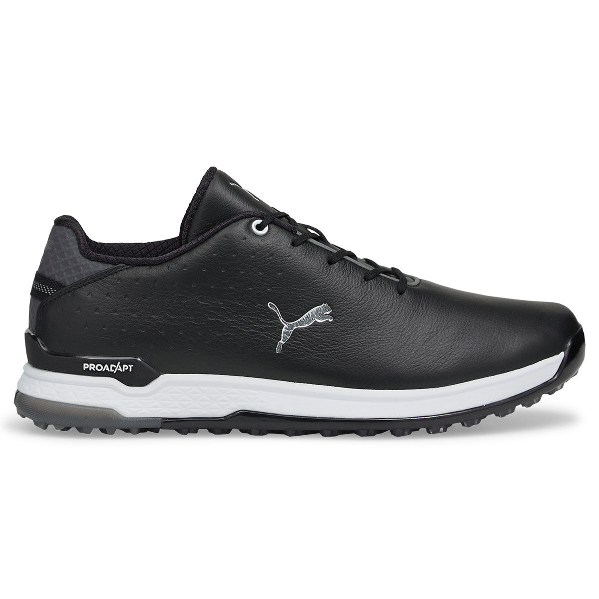 PUMA Men's PROADAPT ALPHACAT Leather Waterproof Spikeless Golf Shoes, Mens, Black/silver, 7 | American Golf von PUMA Golf