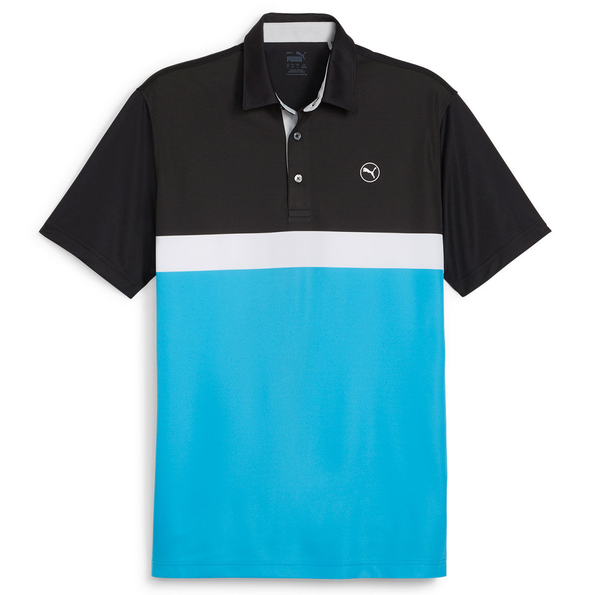 PUMA Men's Pure Colourblock Golf Polo Shirt, Mens, Black/aqua, Large | American Golf von PUMA Golf