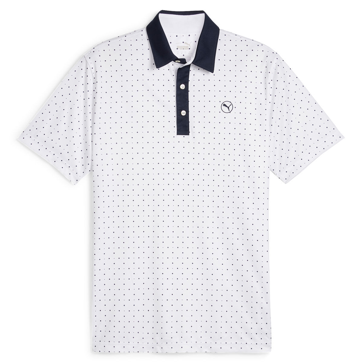 PUMA Men's Pure Geo Golf Polo Shirt, Mens, White glow/deep navy, Xxl | American Golf von PUMA Golf