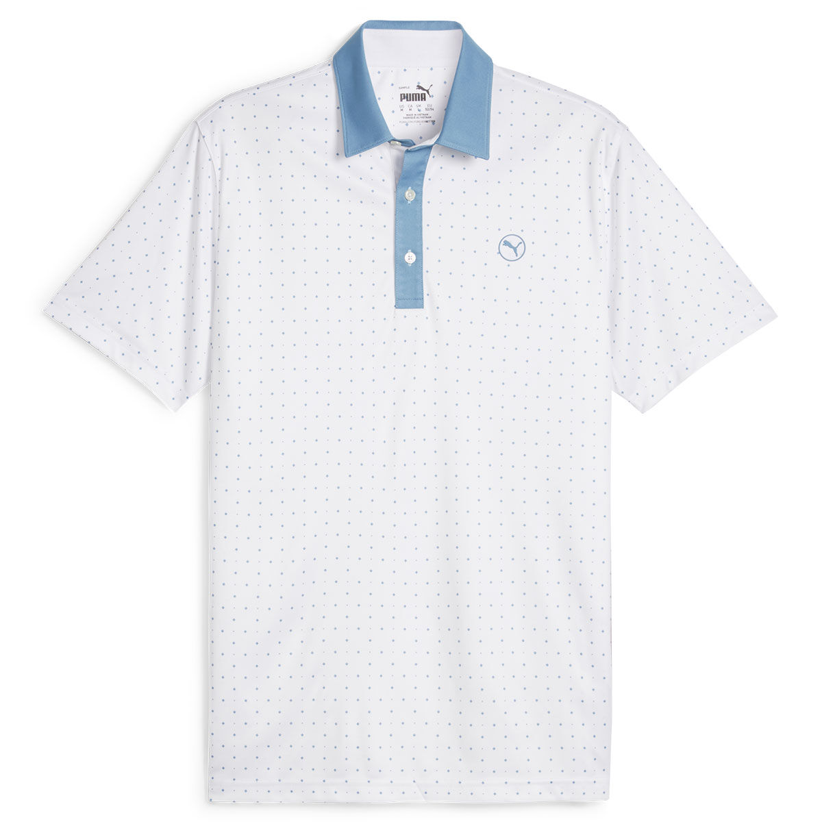 PUMA Men's Pure Geo Golf Polo Shirt, Mens, White glow/zen blue, Large | American Golf von PUMA Golf