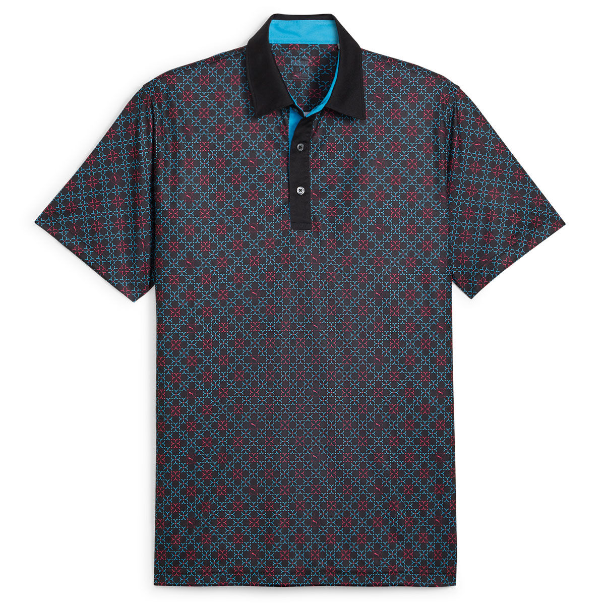PUMA Men's Pure Monogram Golf Polo Shirt, Mens, Black/aqua, Large | American Golf von PUMA Golf