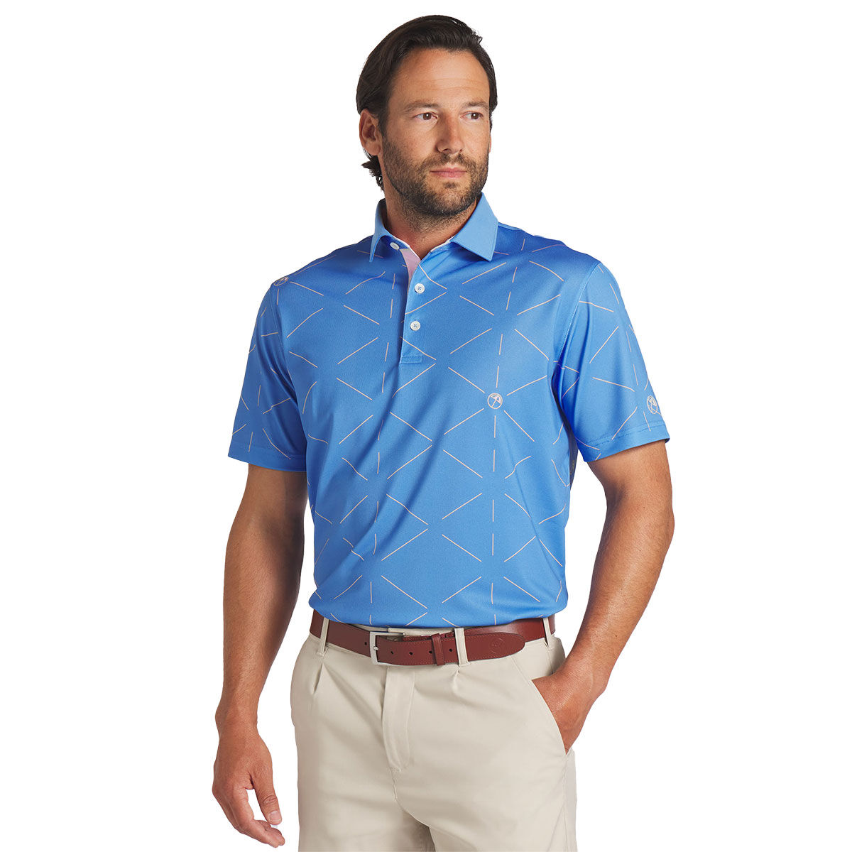 PUMA Men's X Arnold Palmer Geo Golf Polo Shirt, Mens, Blue skies, Medium | American Golf von PUMA Golf