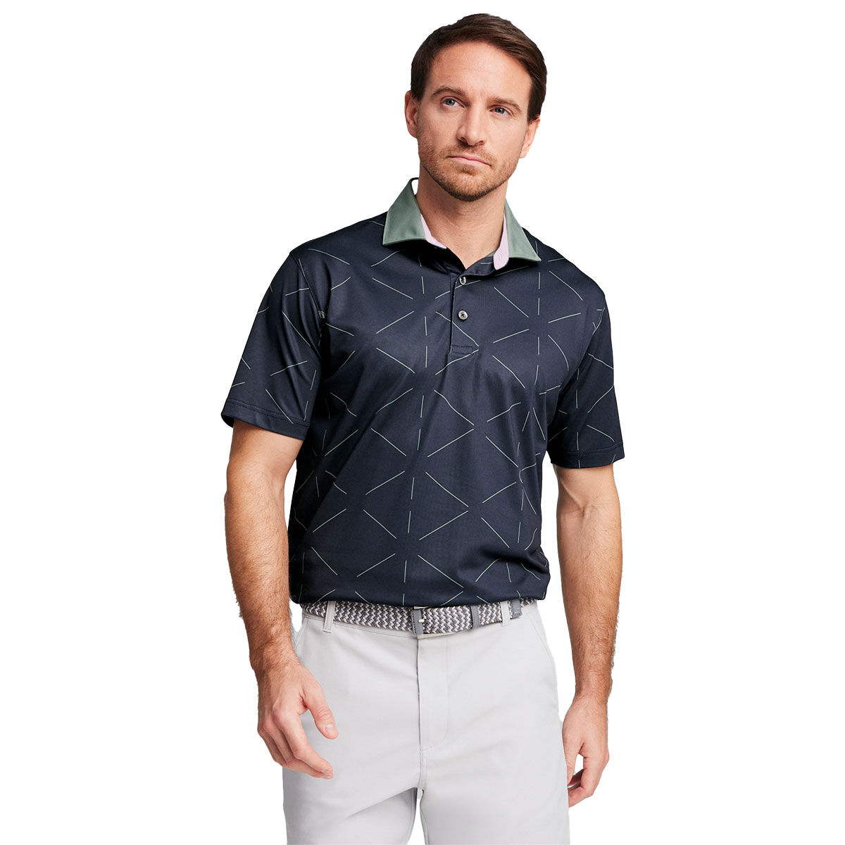 PUMA Men's X Arnold Palmer Geo Golf Polo Shirt, Mens, Deep navy/eucalyptus, Medium | American Golf von PUMA Golf