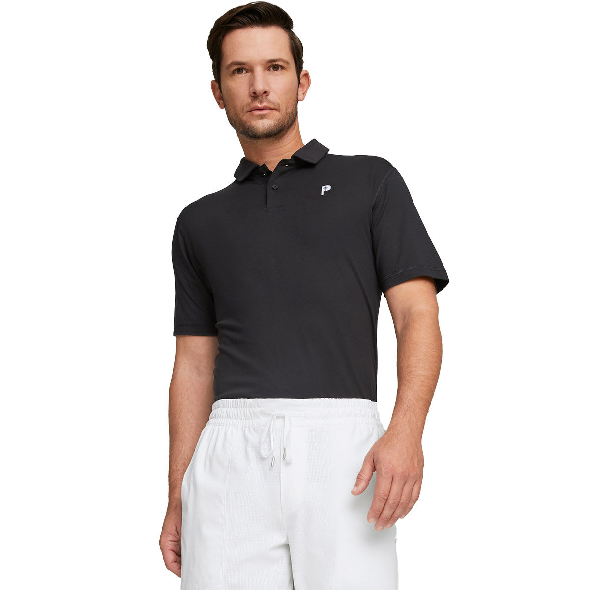 PUMA Men's X Palm Tree Crew Golf Polo Shirt, Mens, Black, Small | American Golf von PUMA Golf