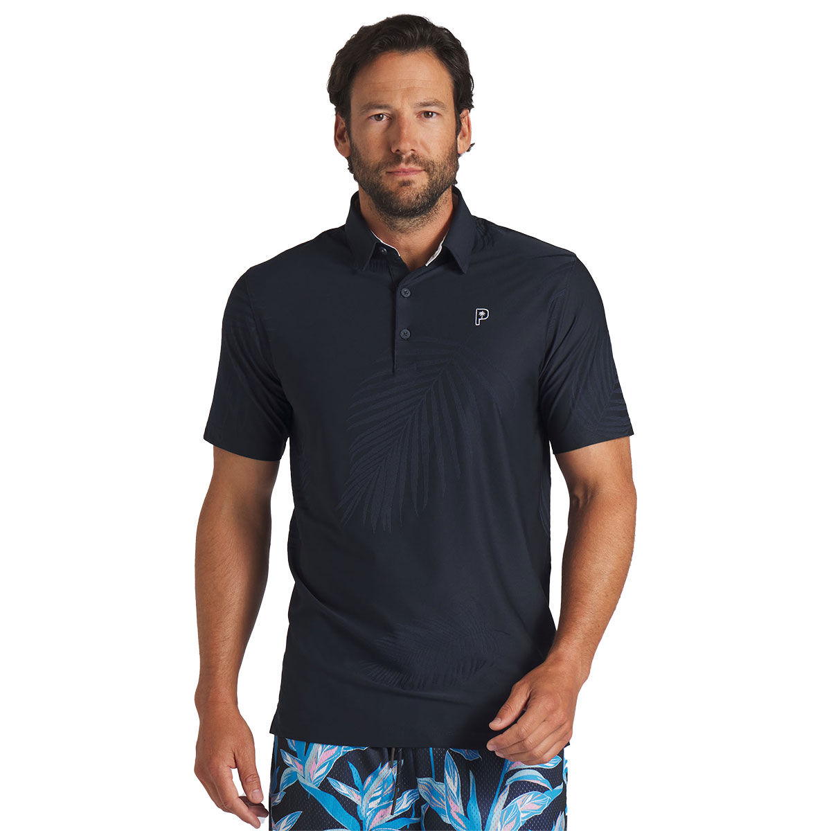 PUMA Men's X Palm Tree Crew Jacquard Golf Polo Shirt, Mens, Deep navy, Xl | American Golf von PUMA Golf