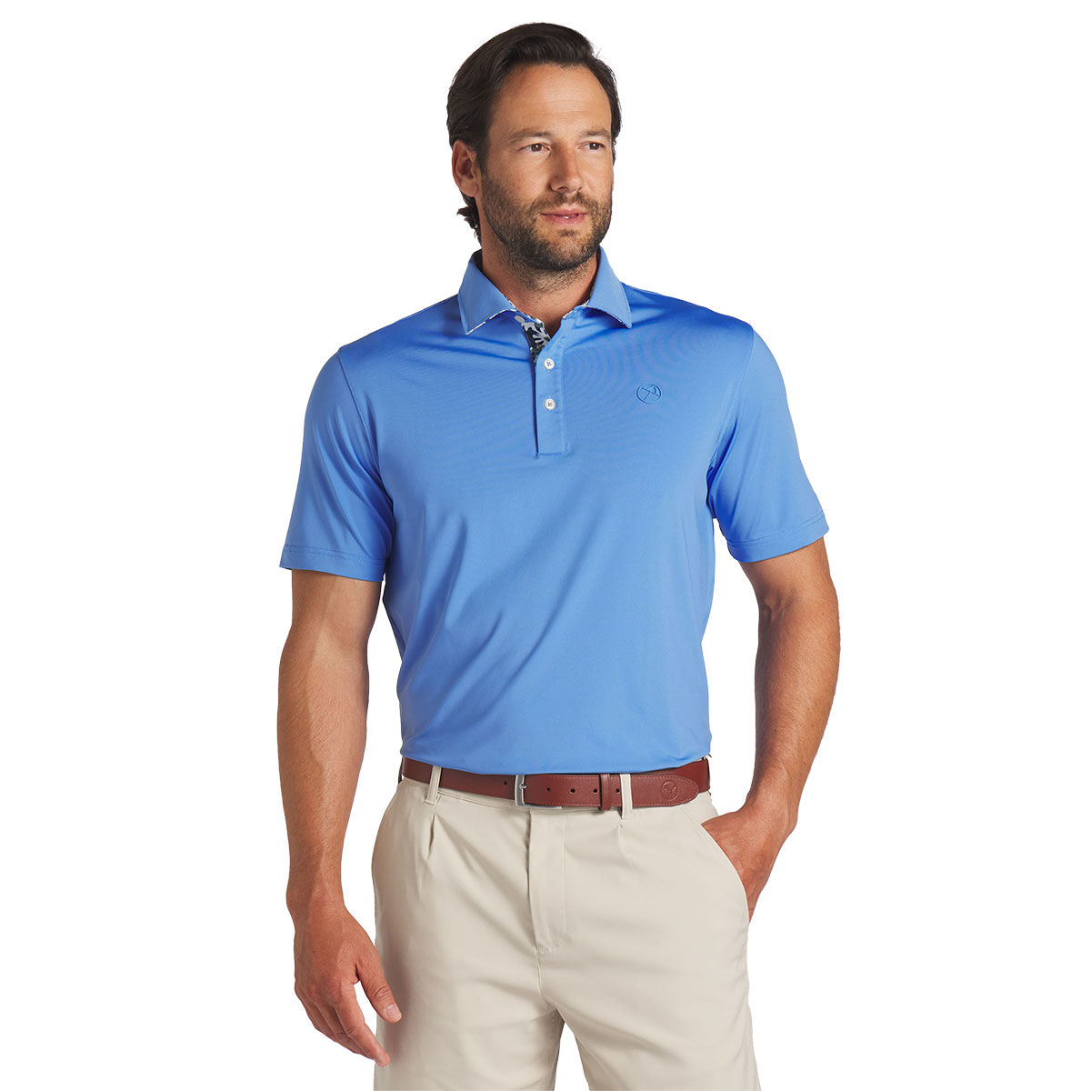PUMA Men's x Arnold Palmer Floral Trim Golf Polo Shirt, Mens, Blue skies, Large | American Golf von PUMA Golf