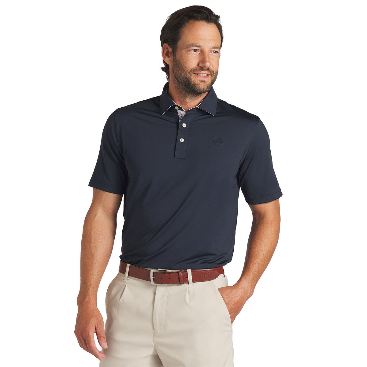 PUMA Men's x Arnold Palmer Floral Trim Golf Polo Shirt, Mens, Deep navy, Large | American Golf von PUMA Golf