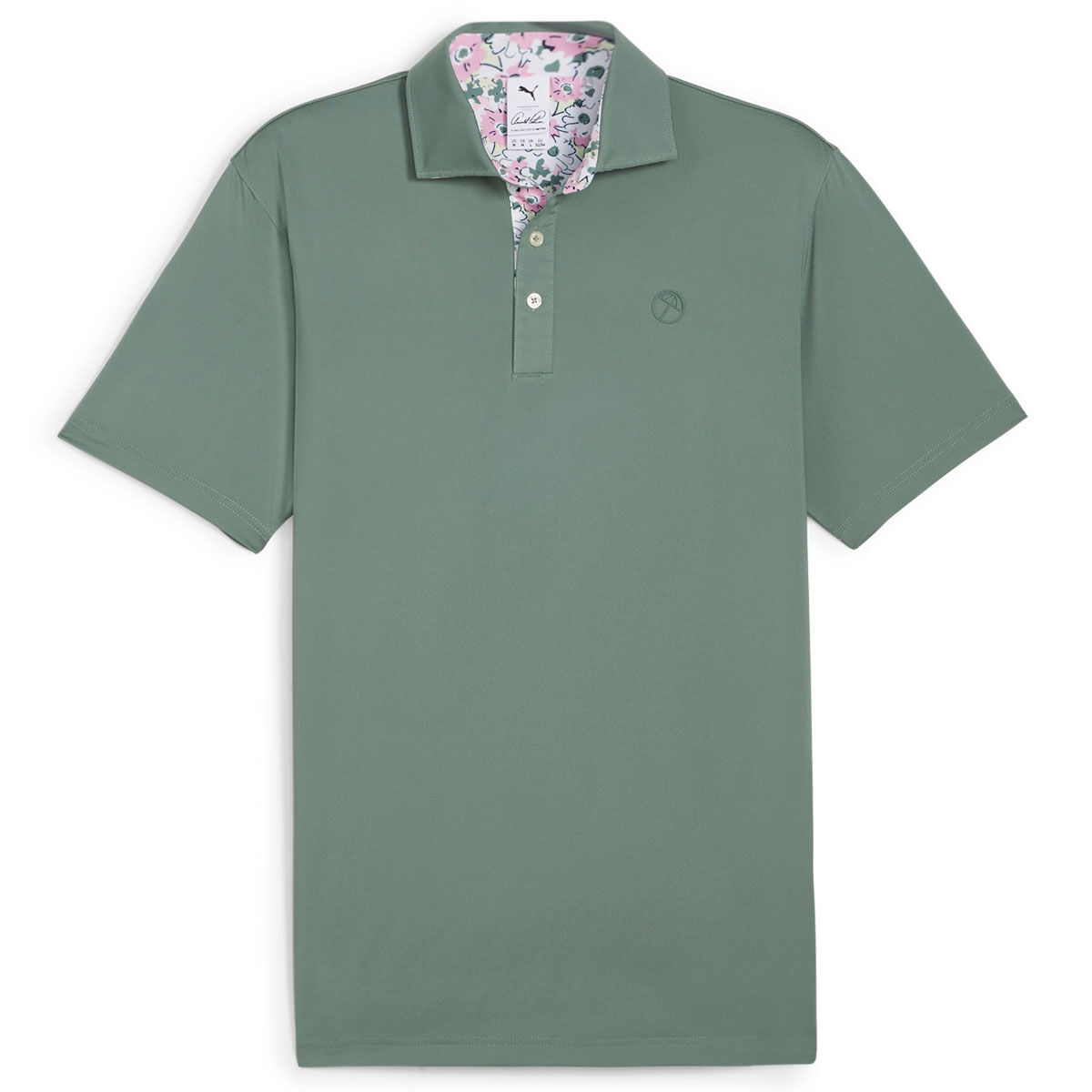 PUMA Men's x Arnold Palmer Floral Trim Golf Polo Shirt, Mens, Eucalyptus, Large | American Golf von PUMA Golf